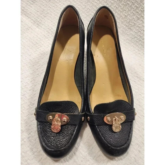 Y2K Tommy Hilfiger Padlock Leather Wedges - Picture 1 of 8